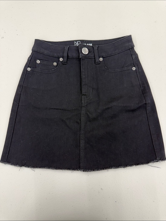 NOBO Dresses & Skirts - NOBO Black Denim Mini Skirt with Raw Hem